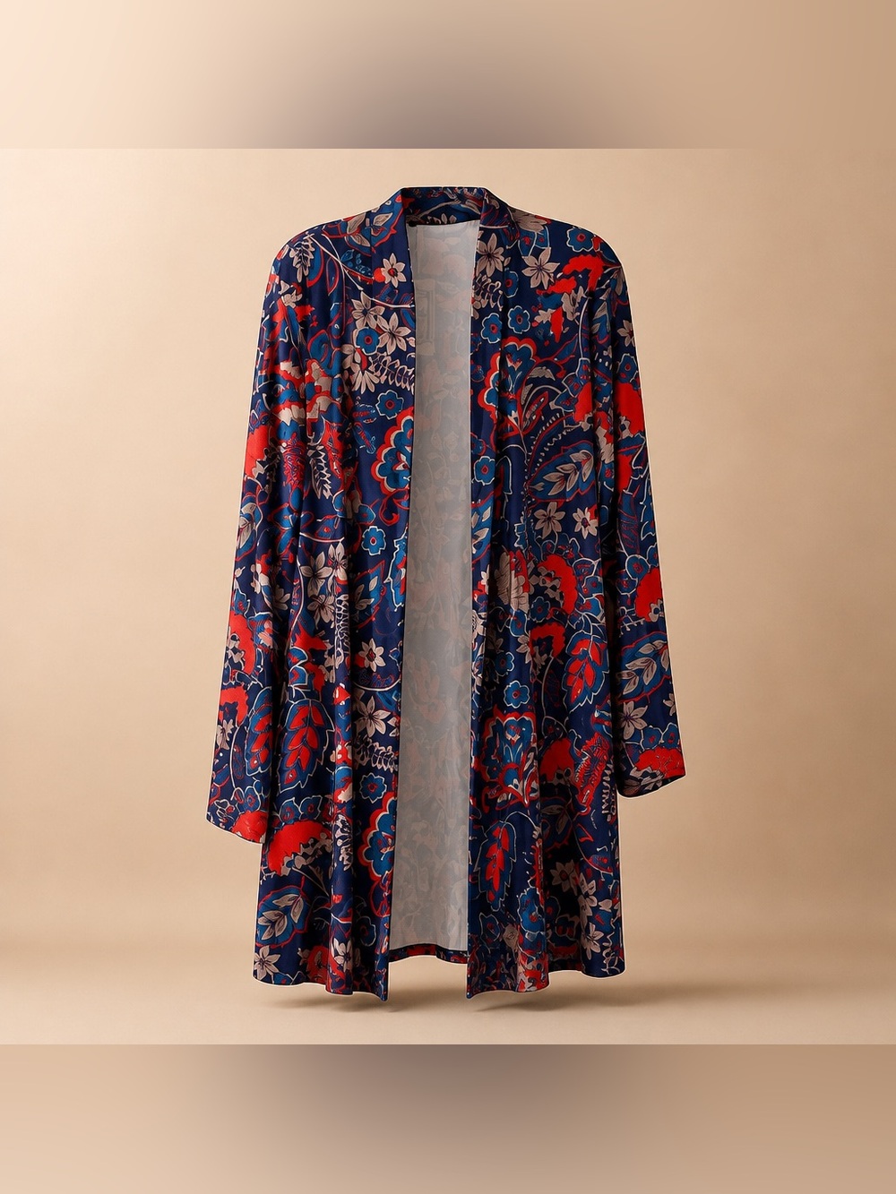Coeur De Vague size XXL Floral Print Open Front Cardigan
